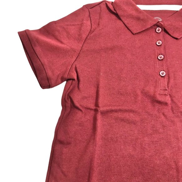 Wonder Nation Girls Uniform Short Sleeve Polo-style Burgundy L Tagless Comfort - Picture 7 of 12